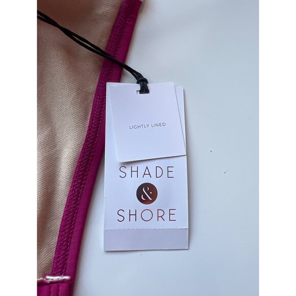 SHADE & SHORE Swim Top Womens 34B Purple Nylon Halter Braided Keyhole Design - Picture 9 of 9